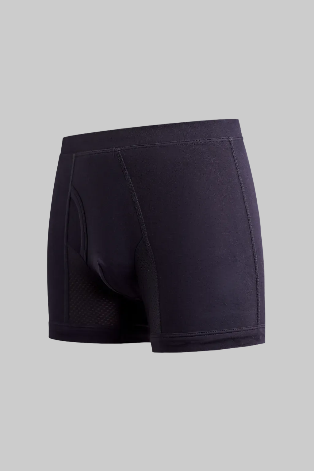 Black athletic shorts on a white background