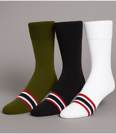 3 PACK 1/4 CALF SPORT SOCK MULTI COLOR