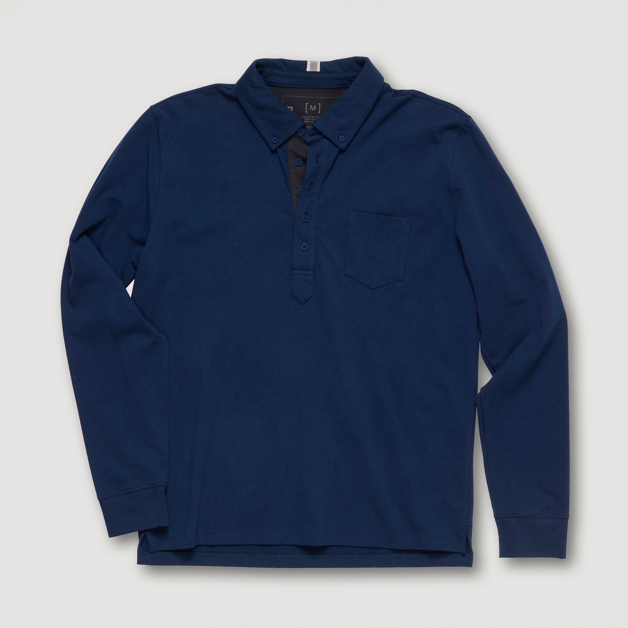 GIKEN LONG SLEEVE POLO NAVY