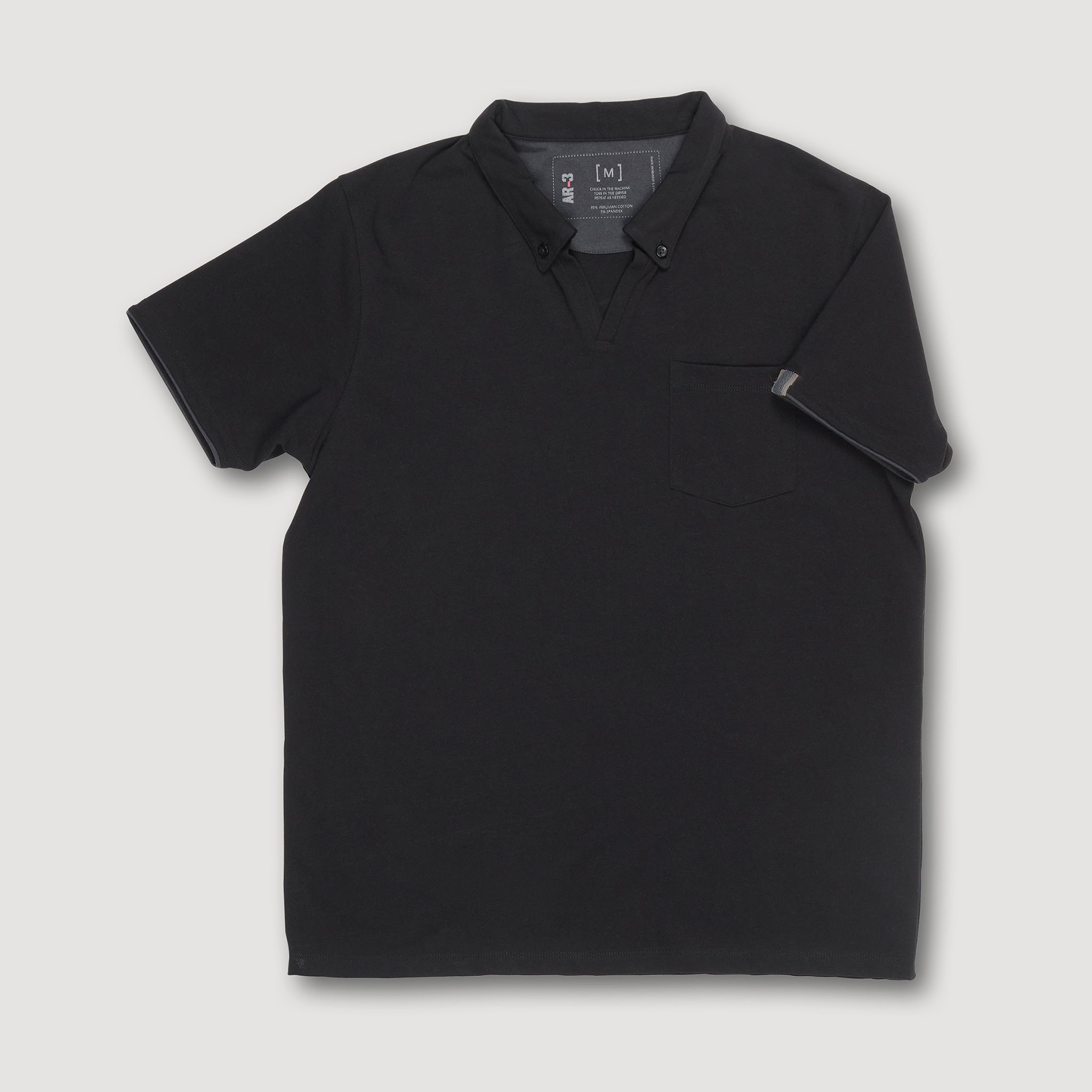 GIKEN SHORT SLEEVE POLO BLACK