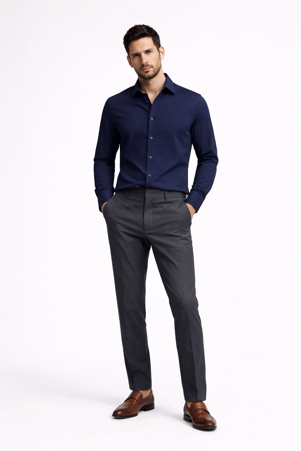 CAPTAIN SHIRT LONG SLV PIQUE COTTON