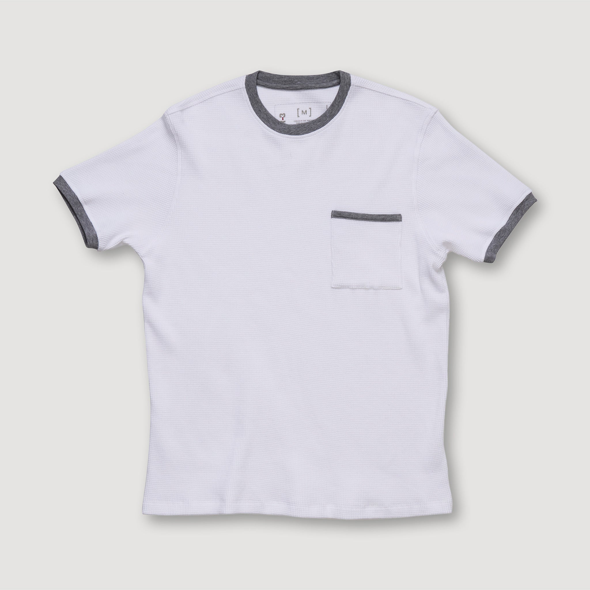 WAFFLE POCKET TEE WHITE